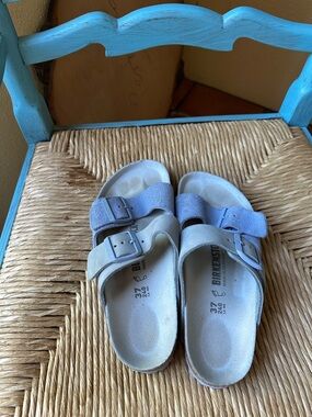 Birkenstock blue suede and leather Arizona sandals. 37reg. One owner home.